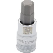 Dynamic Tools 1/2" Drive SAE Hex Head, 1/2" Bit Standard Length, Chrome Socket D013066